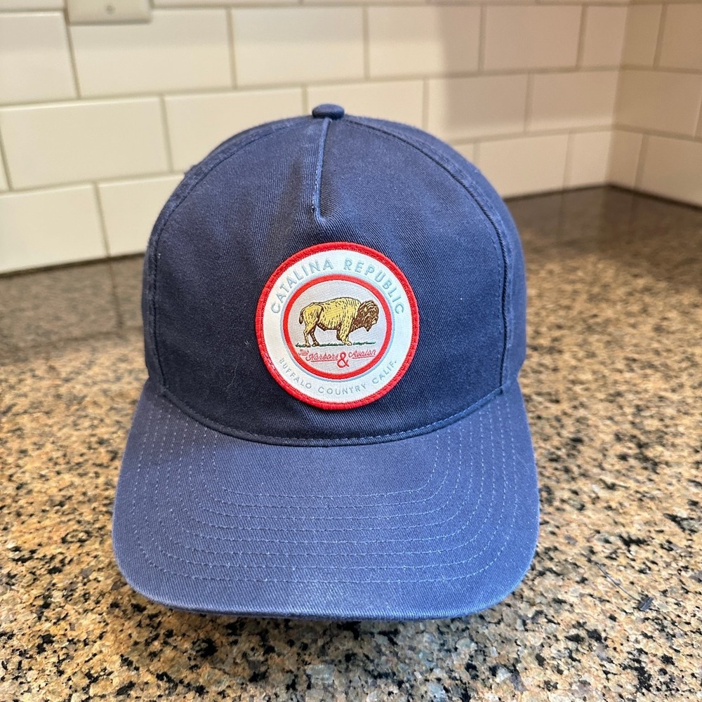 Catalina Republic Buffalo Country Calif. OTTO Dad Hat Navy Blue OSFM Adjustable